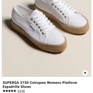 BNWT white espadrille superga shoes